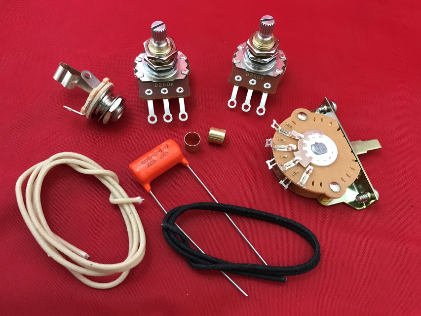 Telecaster upgrade guitar wiring kit with orange drop tone cap, switch
